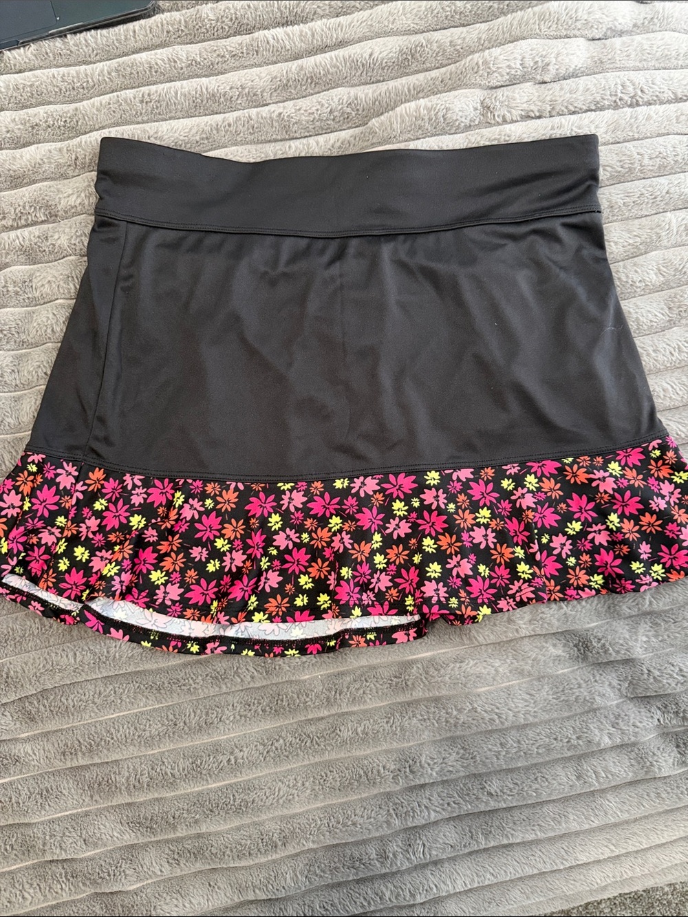 PGA Tour Black golf Skirt with Pink Floral Ruffle